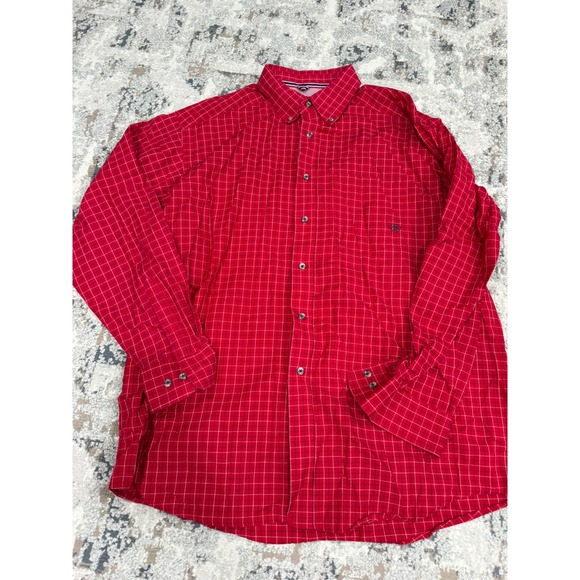 Ariat Other - Ariat Pro Series Mens XL Red Grid Plaid Long Sleeve Western Button Down Shirt